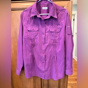 Columbia Violet Omni-Shade Shirt Women’s size XL